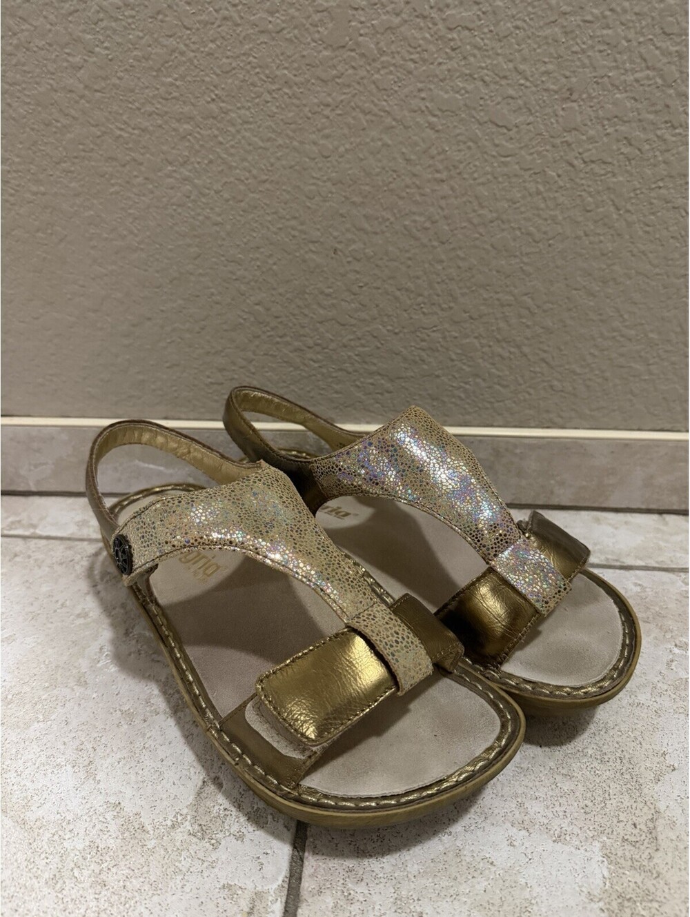 Alegria Gold Sandals Size 39
